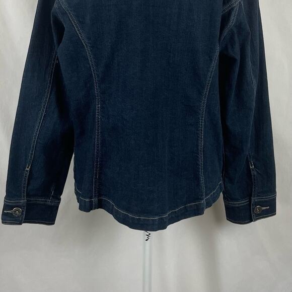 Chico’s Blue Boho Hippie Festival Paneled Jean Jacket NWOT Size 12 - Picture 7 of 12